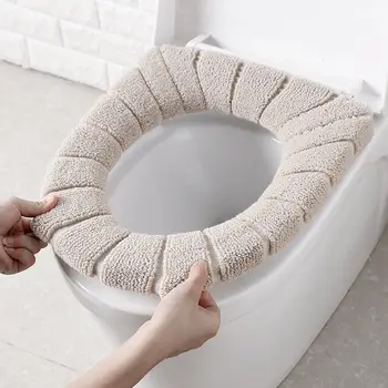 

1pcs Bathroom Warm Soft Thickened Seat Pads Washable Warmer Toilet Mat Cover Winter Comfortable Universal Seat Cushion