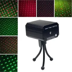 Светодиодный диско DJ лазер для вечеринок проектор свет автоматическая вспышка звук активировать красный и зеленый стадии эффект