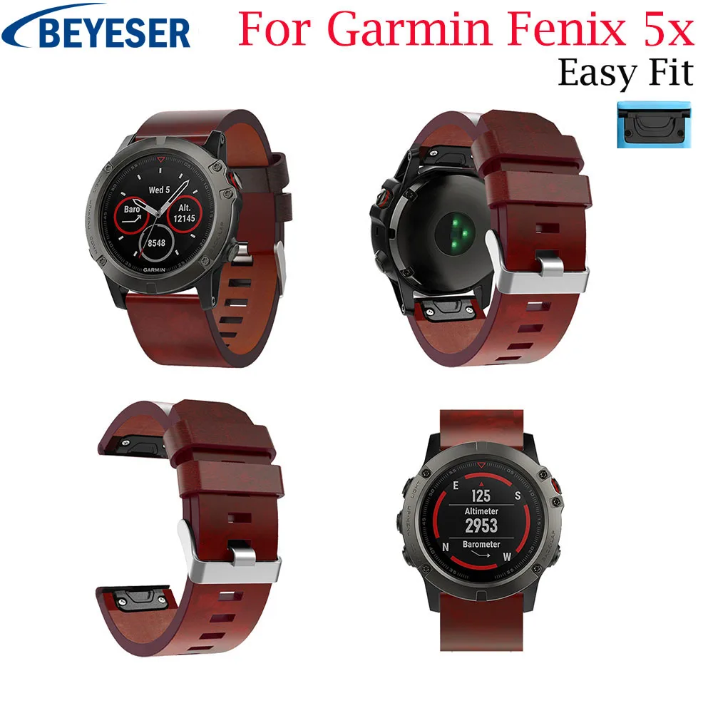 

Watchband Leather Strap for Garmin Fenix 5X 5X Plus Watch Quick Release Easyfit Wrist Band Strap For Garmin Fenix 3 Fenix 3 HR