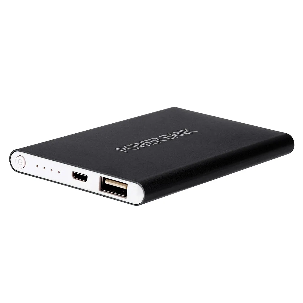 Черное ультратонкое портативное Внешнее зарядное usb-устройство для аккумулятора power Bank для IPhone/samsung/HUAWEI светильник