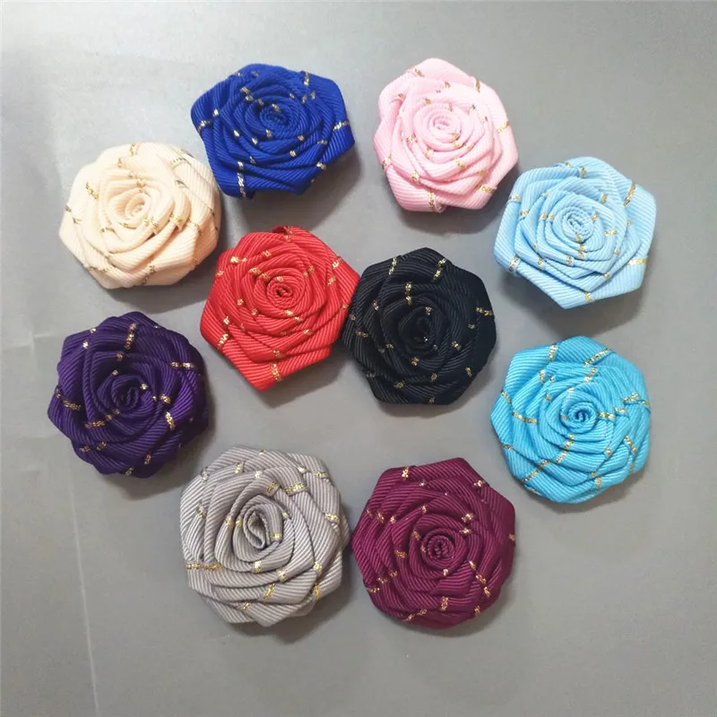 

20 piece/lot Handmade gold silk flat rose words 4.5cm artificial flowers artificial wedding bouquet boutonniere Material rose