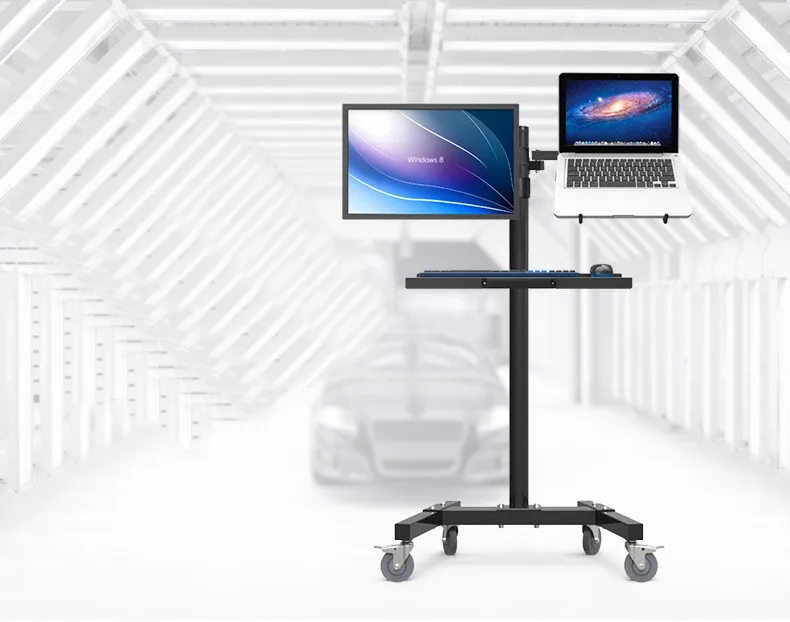 PS Stand Trolley Dual Mount For Monitor And