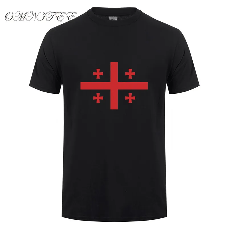 

Summer New Georgia Flag T Shirt Novelty Funny Tshirt Georgian Mens Clothing Short Sleeve Cotton Camisetas T-shirt OZ-010
