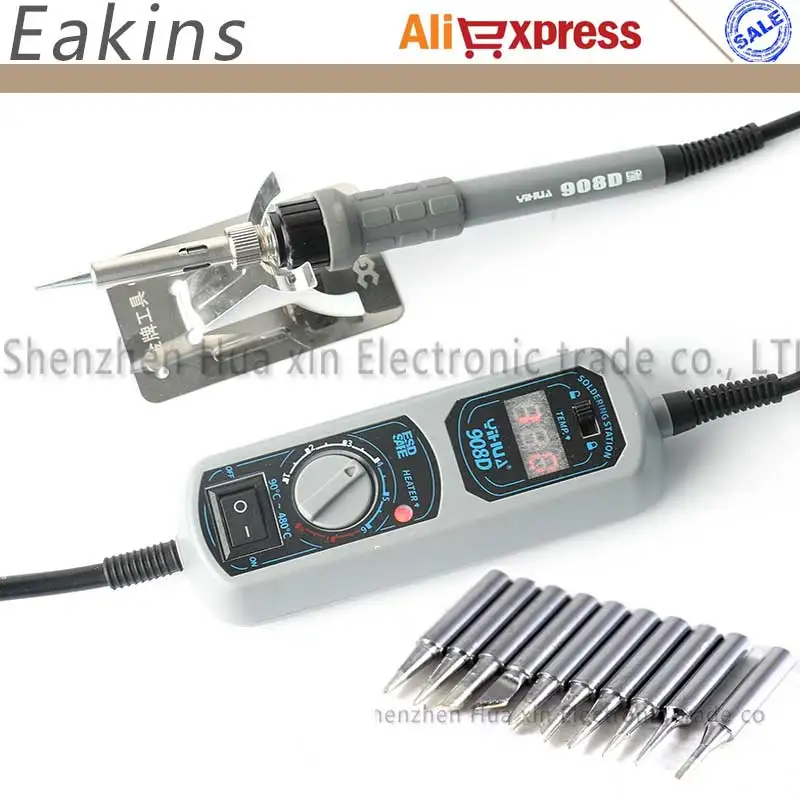  YIHUA 908D Adjustable thermostat Electric soldering iron set Welding repair tools kit set