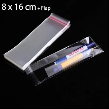 

100pcs/dozen 8cm x 16cm Transparent Plastic Bag 3.15" x 6.3" Gift Packaging Bags for Jewelry Necklace Clear Self Sealing Bags