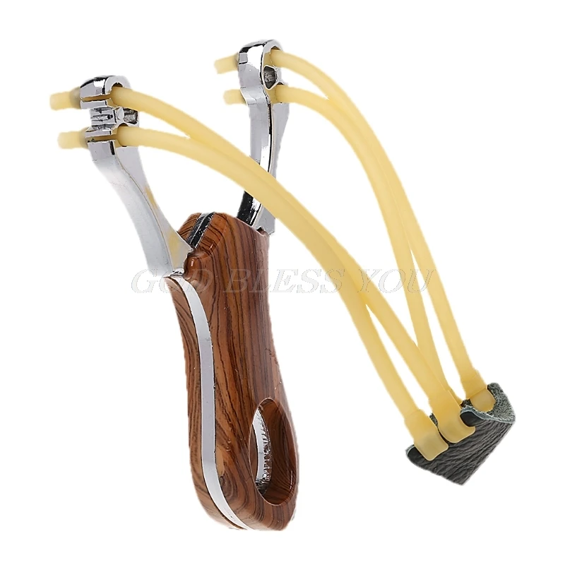 

Powerful Slingshots Alloy Wood Grain Catapult Bow Outdoor Alloy Slingshot Hunting Tool Accessory