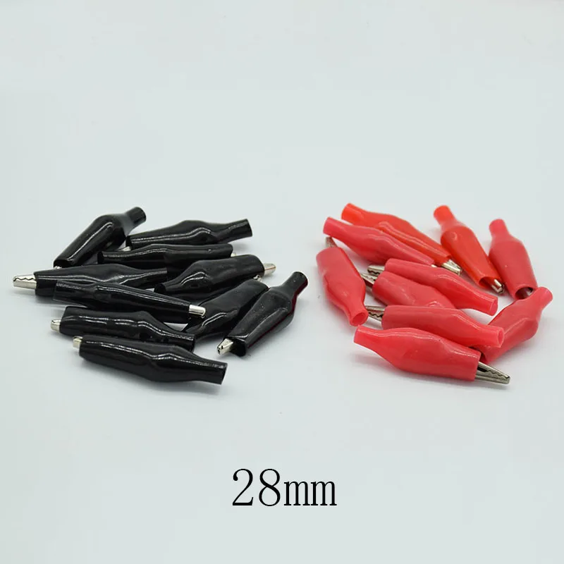 

20pcs 28mm Alligator Clips Electrical Test Crocodile Alligator Clip Clamps Jumper Helper Protective Insulation Cover DX25