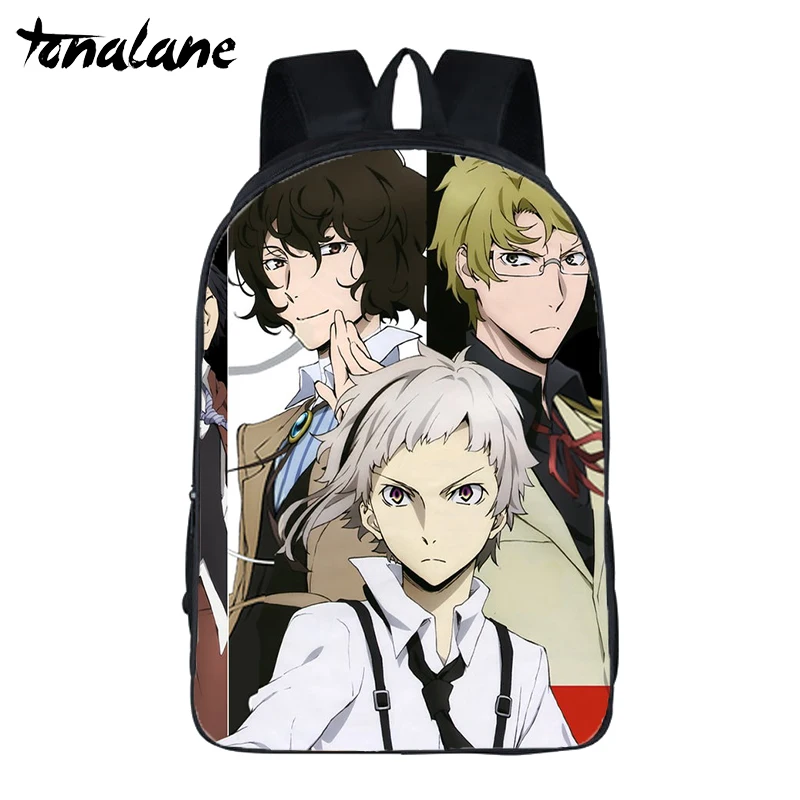 Anime Bungou Stray Dogs Season 3 Backpack for Teenage Girls Boys Travel bags Atsushi Dazai Chuya student school Book Bags - Цвет: 10