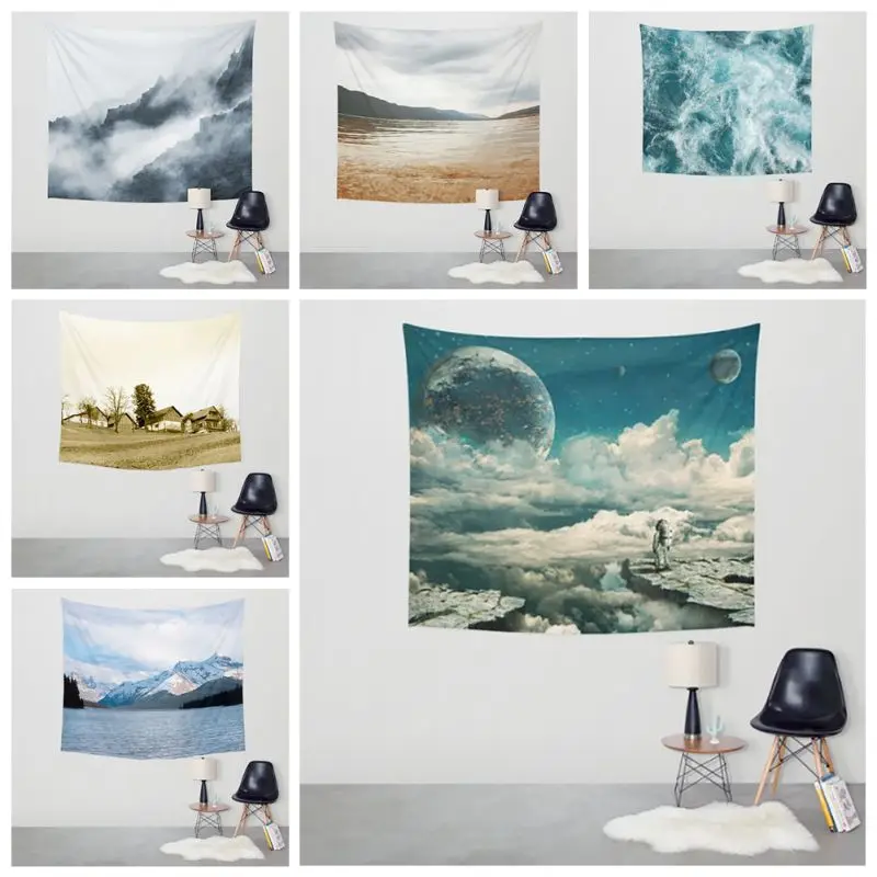 Пейзаж ArtPrint настенный гобелен The Explore ore on Moon домашний Декор 6 стилей