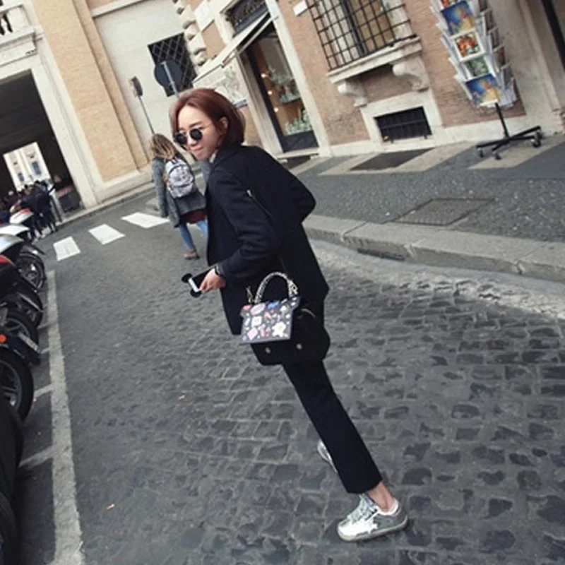 RUGOD Newest Winter Spring Elegant Office Lady Business  Suits Female Two Piece Sets Femme Long Sleeve Jacket and Trouser suits 