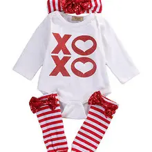 Комплект одежды для новорожденных из 3 предметов Топ для маленьких девочек длинные штаны повязка на голову, одежда для детей от 0 до 18 месяцев