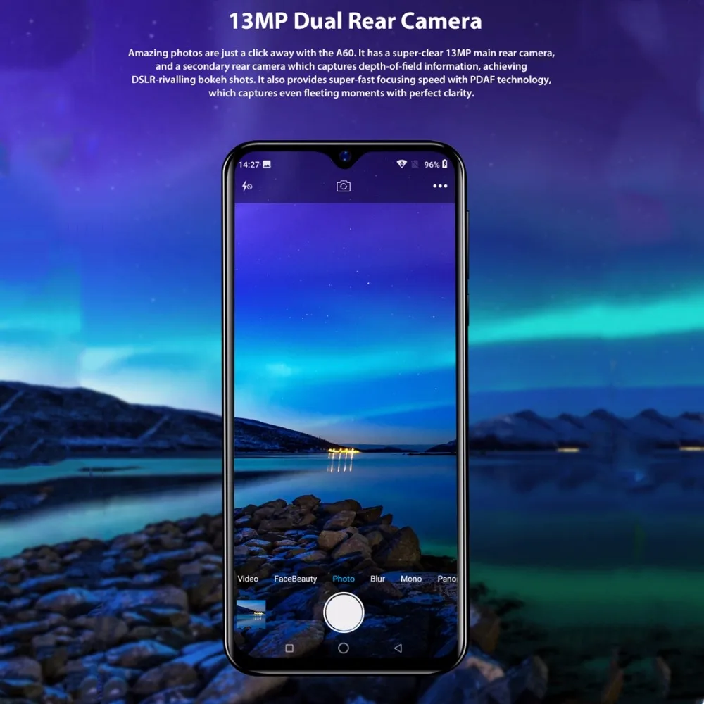 Blackview A60 Смартфон Android GO 8 1 4080 мА/ч Батарея 19:9 6 inch двойной Камера ГБ Оперативная