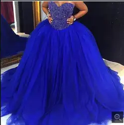 2017 новое прибытие бальное платье бургундия/royal blue бисероплетение пром dress без бретелек милая шеи пром платья горячие продажа