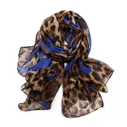 Новинка 2017 года модные Для женщин зимний шарф дамы Леопардовый узор длинный шарф теплый Обёрточная бумага шаль шарф люксовый бренд Voile