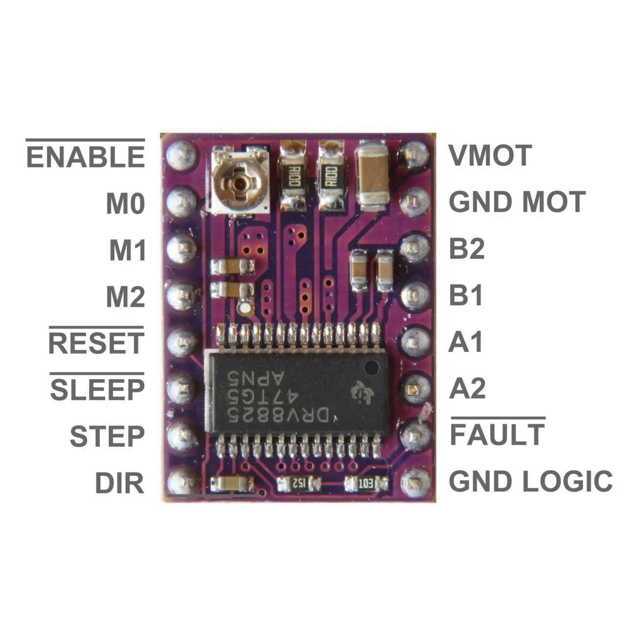 Драйвер шагового двигателя StepStick DRV8825 хода шагового двигателя Модуль 4-слойные PCB Замена A4988