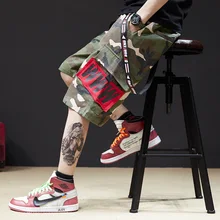 Guochao камуфляжная форма Шорты Высокая уличная функциональная ветровая хип-хоп индивидуальная ткань пять минут