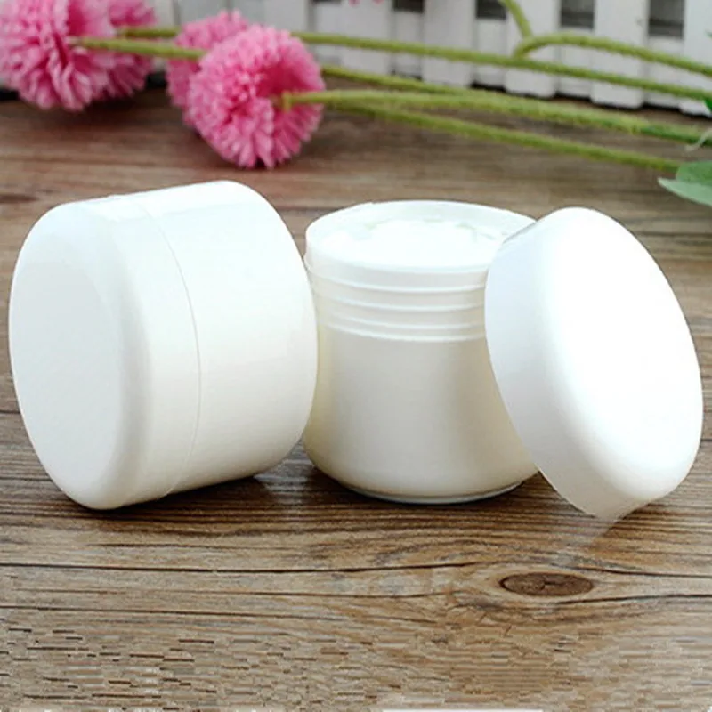 30pcs/lot 100g White Cream Jar Cosmetic Empty Jar Pot Makeup Face Cream Container Bottle Plastic