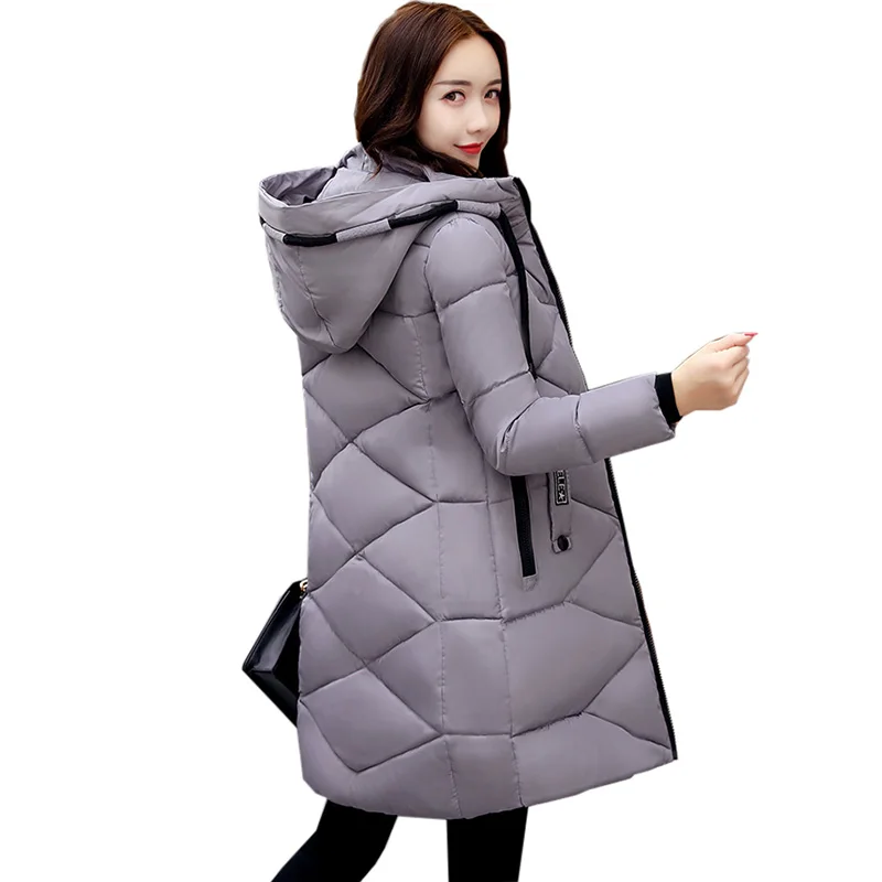 

2017 Winter Collection Women Cotton Coat Long Jacket Warm High Quality Woman Hooded Padded Slim Parka Female Thick Coat AC266