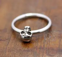 Size 4~9 Cute Mini Skull Ladies Ring 316L Stainless Steel Jewelry Biker Band Ring 1