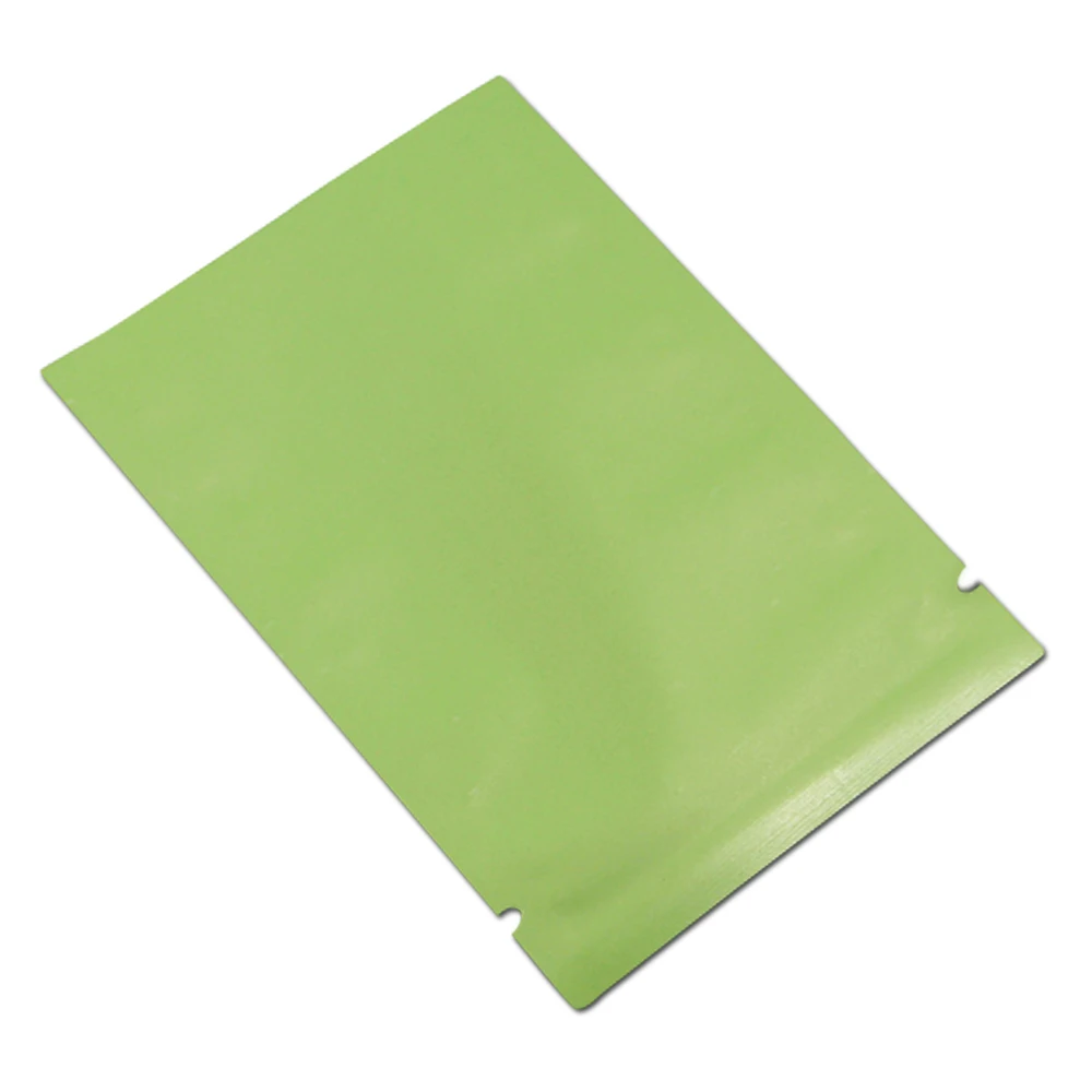 DHL 2800Pcs/Lot Matte Green Open Top Aluminum Foil Storage Bag Snack
