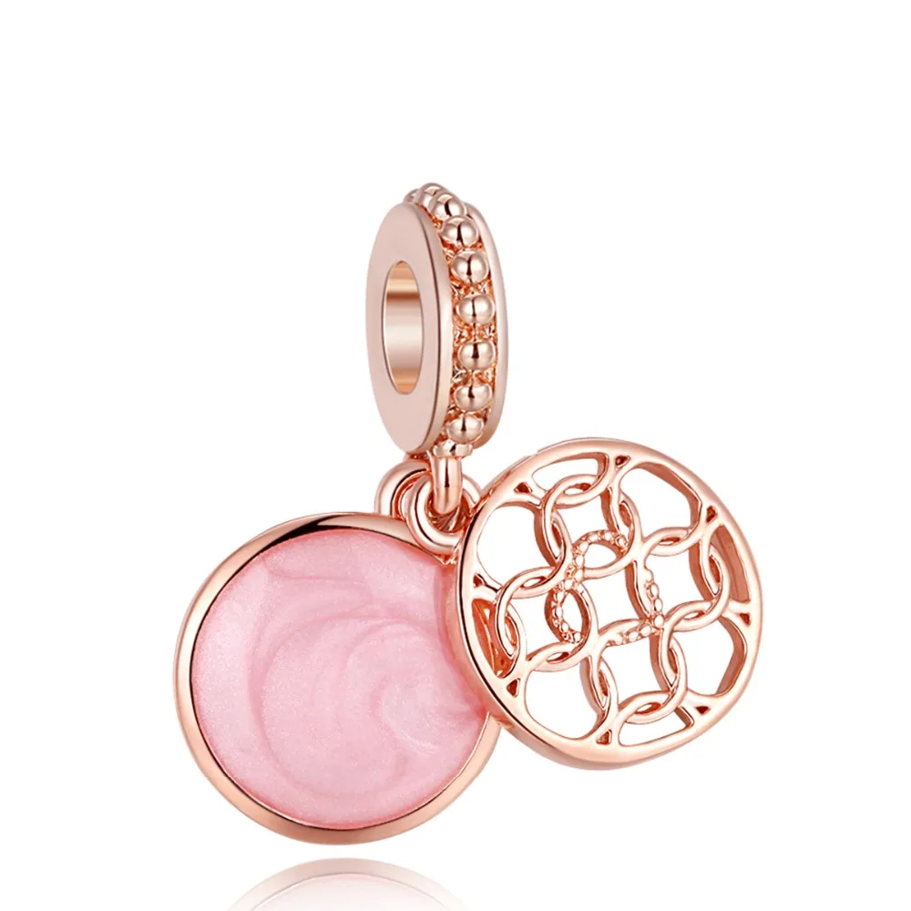 

Pandulaso Pattern of Love Dangle Rose Gold Beads For Jewelry Making Fits Sterling Silver Bracelets For Woman DIY Fashion Bead