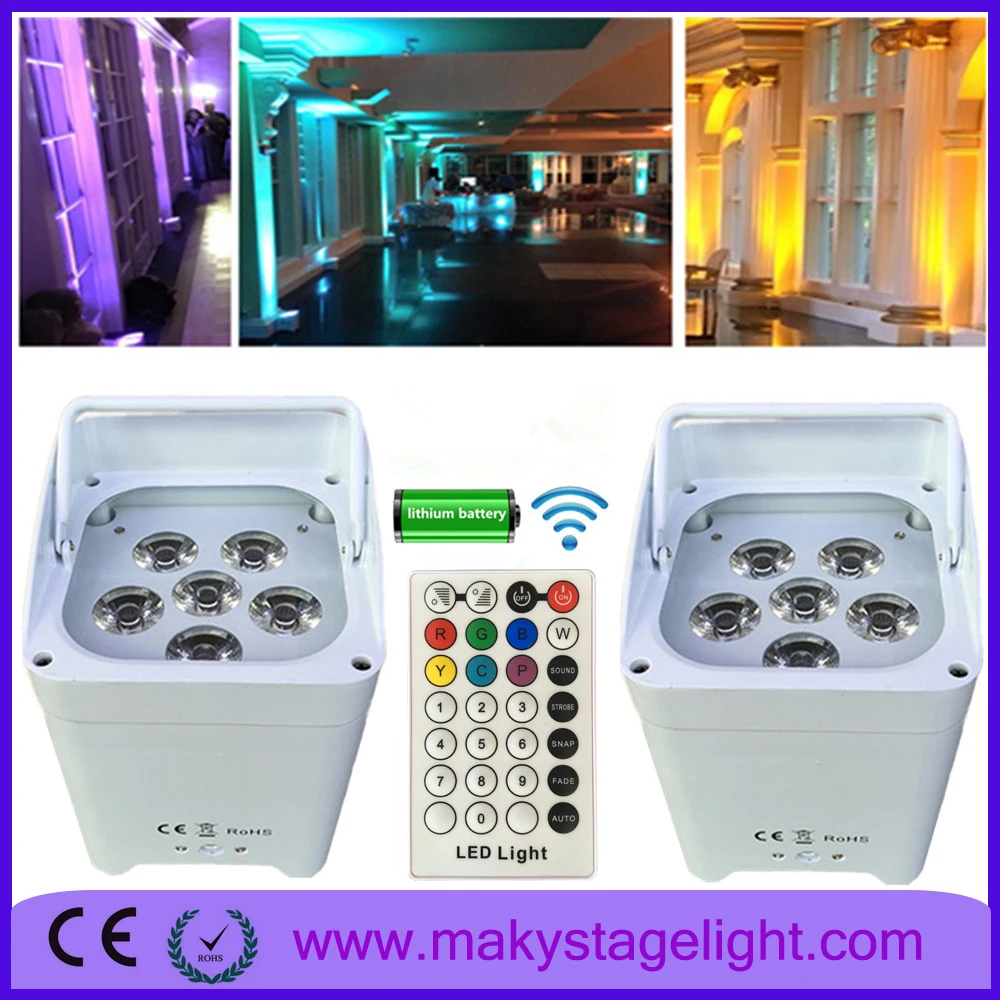 One sample 6*18w RGBWA UV 6in1 mini led par can light battery powered