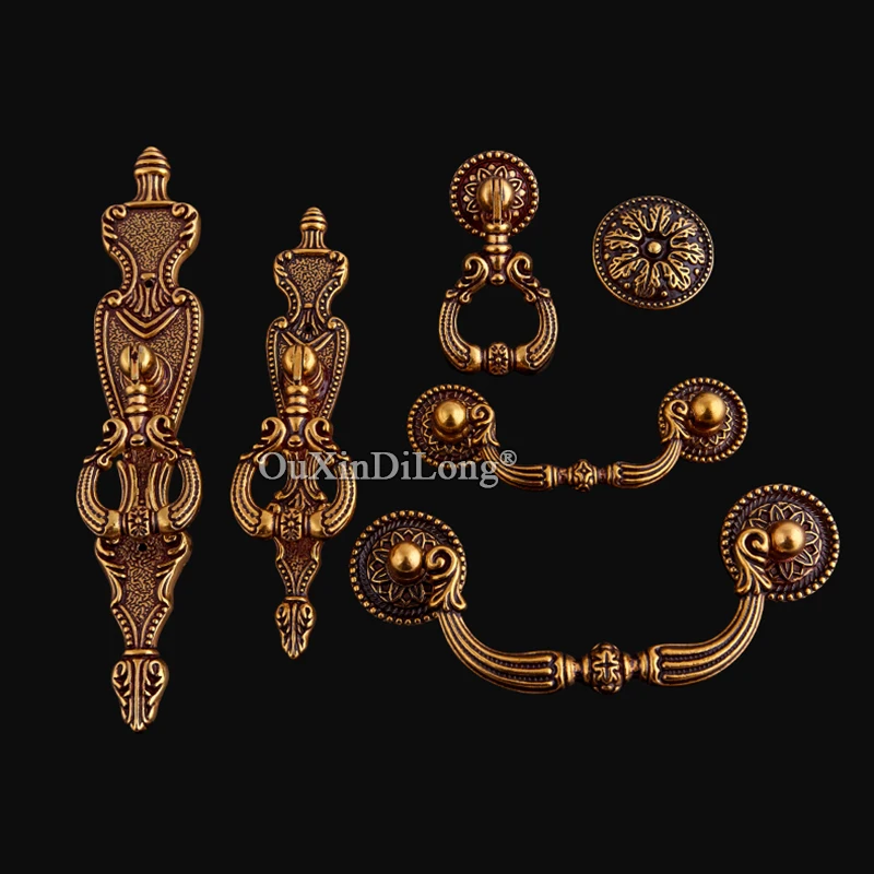 Retro 1PCS European Antique Kitchen Cabinet Door Handles Cupboard Wardrobe Drawer Cabinets Pulls Handles and Knobs