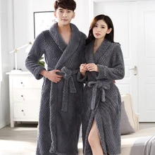 Распродажа любителей толстые теплые зимний банный халат Для мужчин мягкие как шелк удлиненные банный халат-кимоно мужской халат для мужской фланелевый Халат