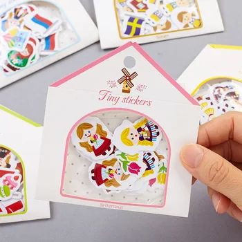 

1 Pack Kawaii Cute Russia Doll Mini Decorative Stickers Stick Label Cup Album DIY Craft Student Stationery School Supply