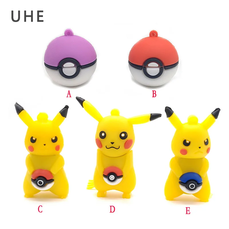 

Cute pokemon pikachu shape usb flash drive 4GB 8GB 16GB 32GB 64GB cartoon animal memory stick pen drive lovely gift pendrive