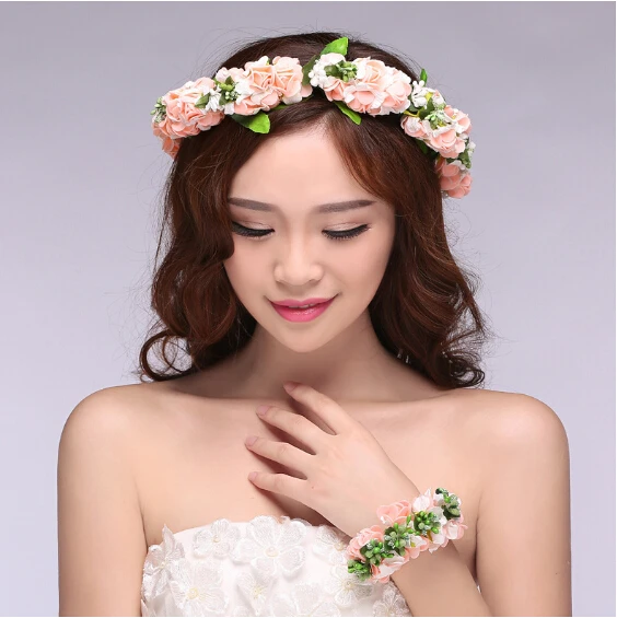 floral flower bridal girl garland wrist garlands crown of flowers for