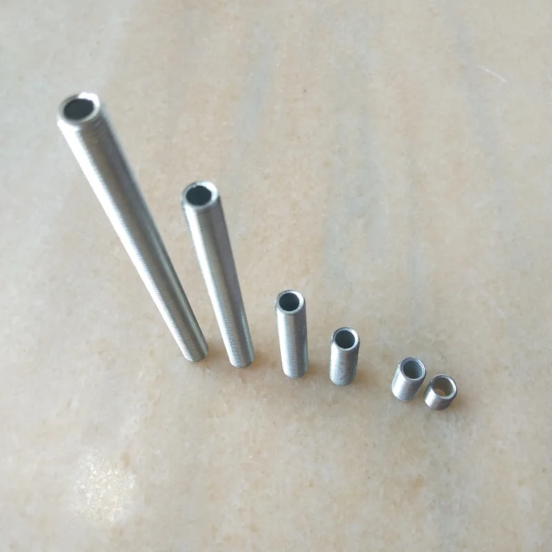 5pcs M8 All thread Hollow Threaded Rod Tube Zinc Plated with M8 Nuts Lighting Accessories led lamp accessories,hollow tube nut