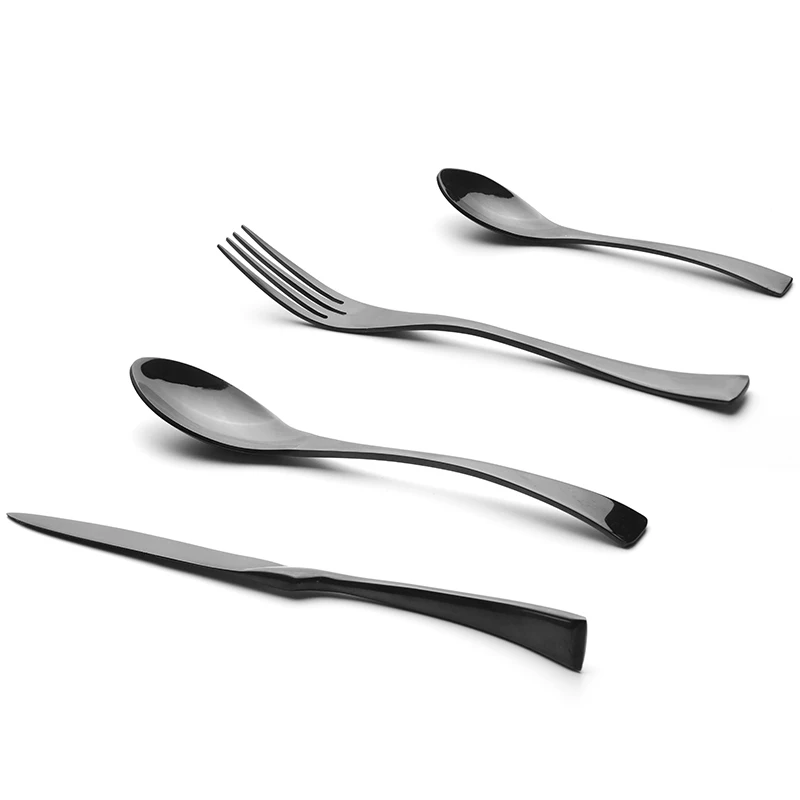 Black flatware set  (2)