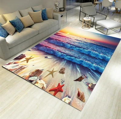 3D 6 мм Средиземноморский пляжный ковер для гостиной, спальни, ванной, кухни, Abworb, водный коврик, украшение дома