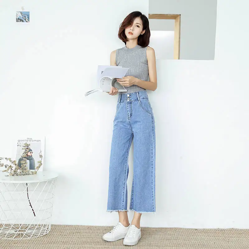 2019 New Spring Women Blue Jeans For Women High Waisted Denim Boyfriend Flare Jeans Womens Female Wide Leg Pants Plus Size 2019 New Spring Women Blue Jeans For Women High Waisted Denim Boyfriend Flare Jeans Womens Female Wide Leg Pants Plus Size