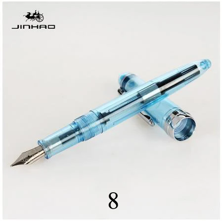 Высококачественная перьевая ручка Jinhao чернильная ручка 0,5 мм перо Stylo plume Роскошная прозрачная ручка Iraurita stilografica Chancery 03827 - Цвет: 8