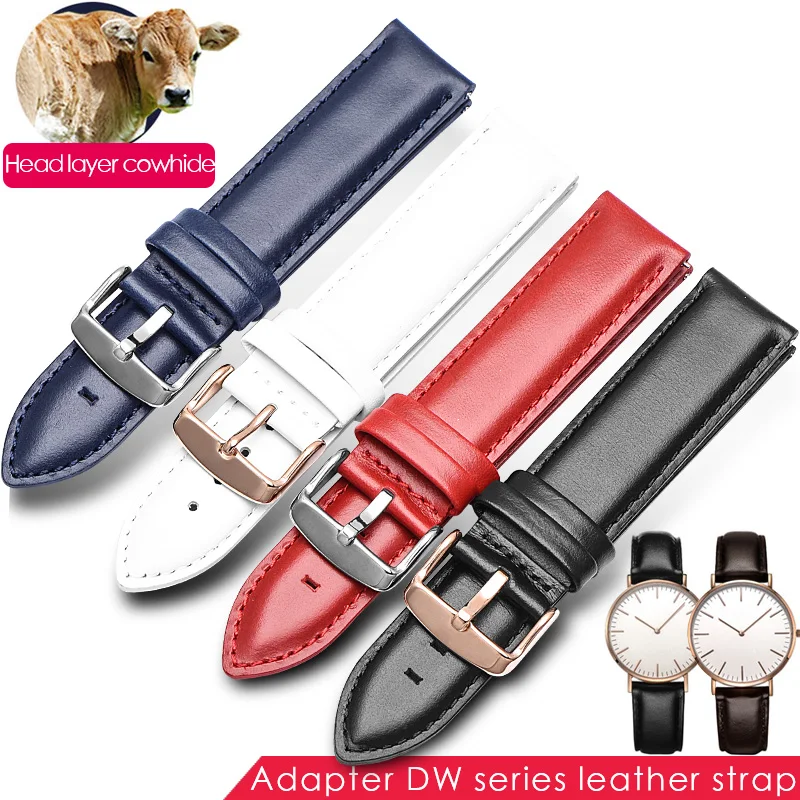 

Zhuanjiao Genuine Leather Watchbands 13 14 17 18 19 20 mm Genuine Leather Watch Strap For DW daniel wellington Watch