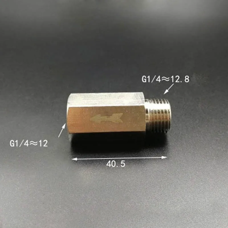 

DN8 1/4" BSP Female to Male Nickel Plated Brass Check Valve One Way Non-Return Water Gas Oil Hex Rud Min 2 Bar Pneumatic