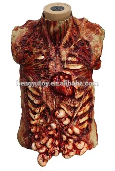 

Popular Wholesale Bloody Latex Body Part Halloween Props Scary Chest Dress Up