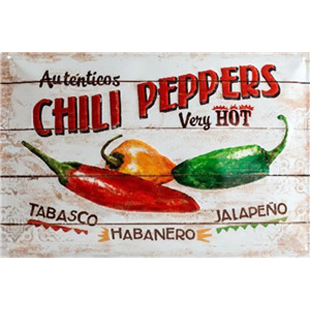 Картина на стену с изображением Чили Peppers металлическая пластина винтажным