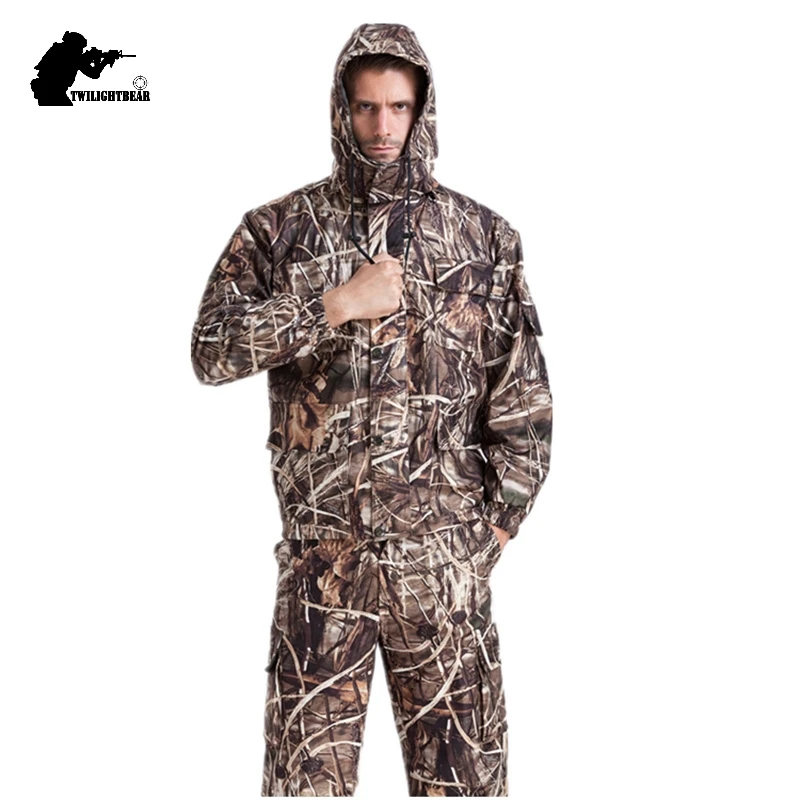 

MULTICAM Uniform Reed Bionic Camouflage Tactical Suit Slim Fat Sniper Suit Hunting Waterproof Clothing L-4XL BF122