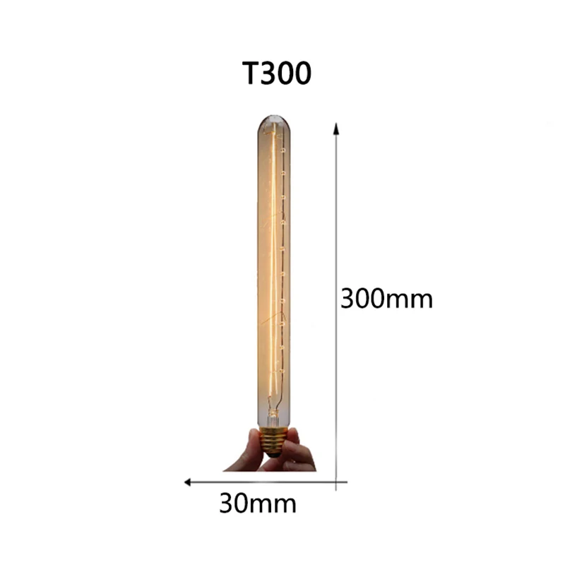 Ретро Edison led светильник лампы E27 220 В 40 Вт ST64 ручной стержень, для кафе гостиная магазин Винтаж промышленная лампа накаливания ампулы светильник лампочка Настенный декор - Цвет: T300