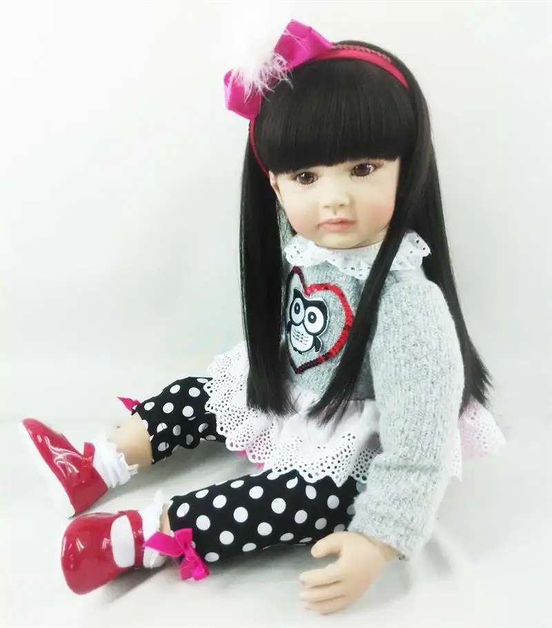 

60cm Silicone Vinyl Reborn Baby Doll Toys 24inch Adoras Princess Toddler Girl bebes reborn Doll High Quality Birthday Gift
