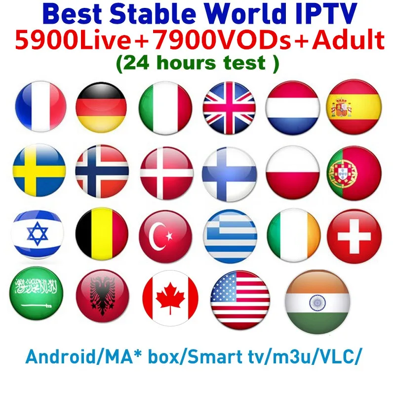 

10 credits 6000Live+7900VODs 1year IPTV M3U Smart TV Android Adult control panel IPTV Portugal Belgium France Spain for reseller