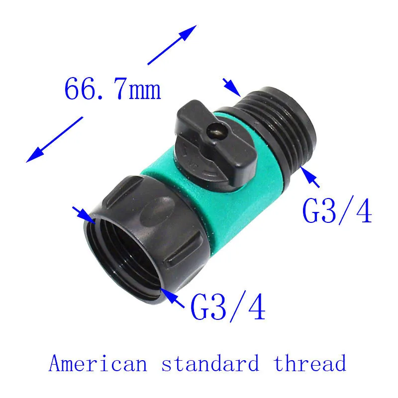 Wxrwxy садовый 3/4 женский оросительный клапан 2 ходовой кран 3/4 мужской водяной пистолет адаптер краны садовый шланг кран адаптер 1 шт - Цвет: Зеленый