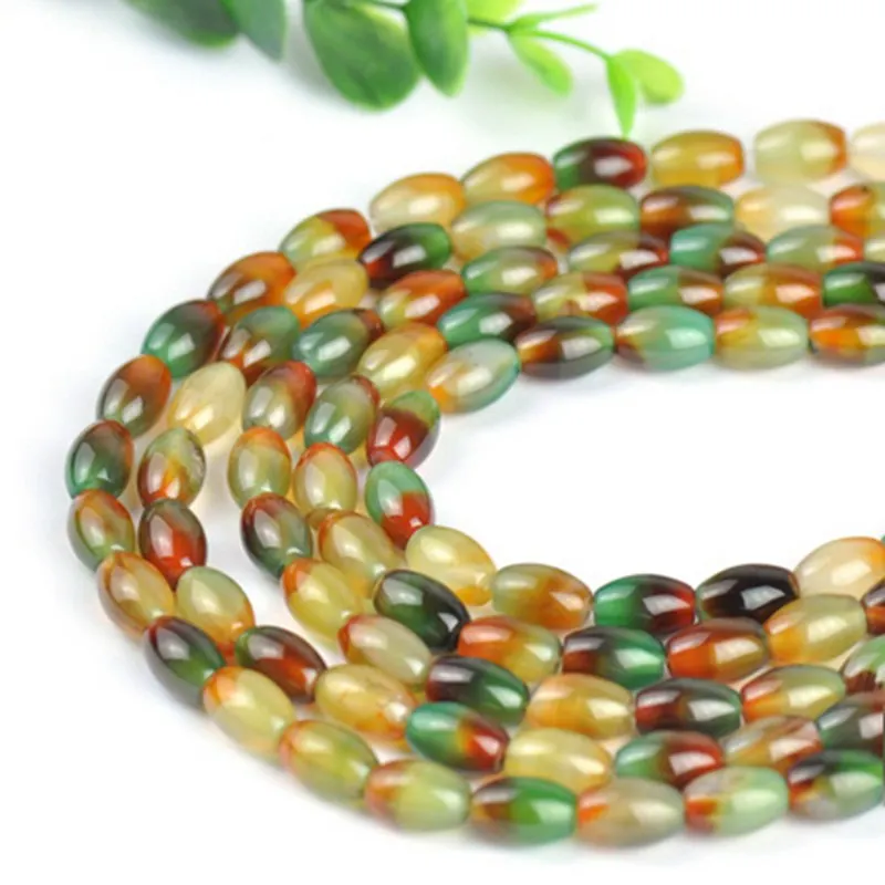 32pcs/str natural AAA Natural color Peacock natural agate m beads Loose Beads jewelry making 8*12mm Please select size 012022