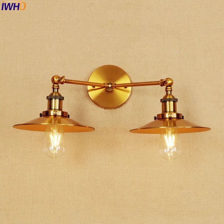 

IWHD Gold Vintage LED Wall Lights Fixtures Home Lighting Adjustable Arm Industrial Wall Sconce Lamp Edison Wandlamp Luminaire