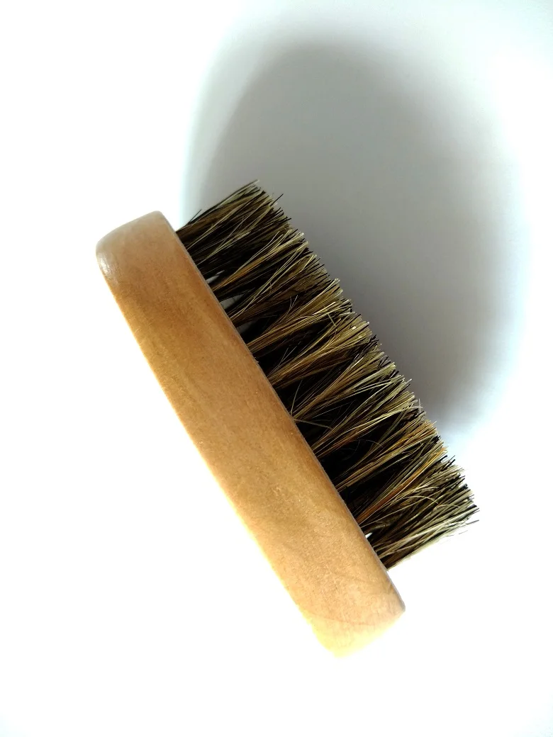 Кабана щетина борода мини-щетка ручной работы усы карманный портативный щетка для мужчин уход за бородой гравировка логотипа