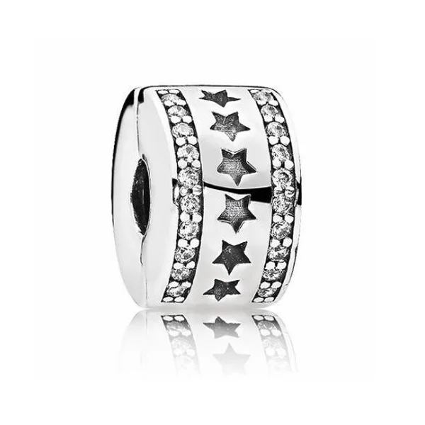 

Punk Silver Color Big Ball Stars Positioning Beads Charms Fit Pandora Bracelets & Bangles for Women DIY Night Club Jewelry