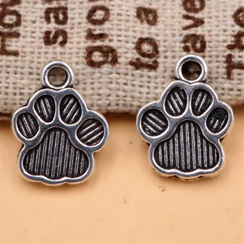 

20pcs Silver Color Mini Animal Footprint Charm Alloy Pendant Bracelet Keychain DIY Metal Jewelry Accessories Show A1772
